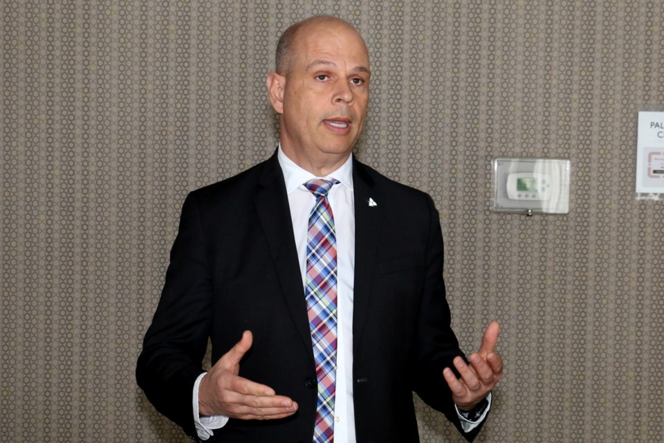 Sudbury MPP Jamie West speaks at a press conference today at the Radisson Hotel in Sudbury regarding proposed changes to the Mining Act, namely Bill 71, the Building More Mines Act.