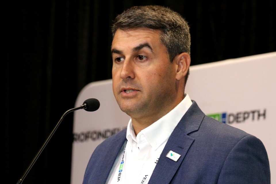 Alfredo Santana, Vale's Chief Operating Officer for North Atlantic Operations, speaks at the BEV-In-Depth conference held in Sudbury from May 31 to June 1.