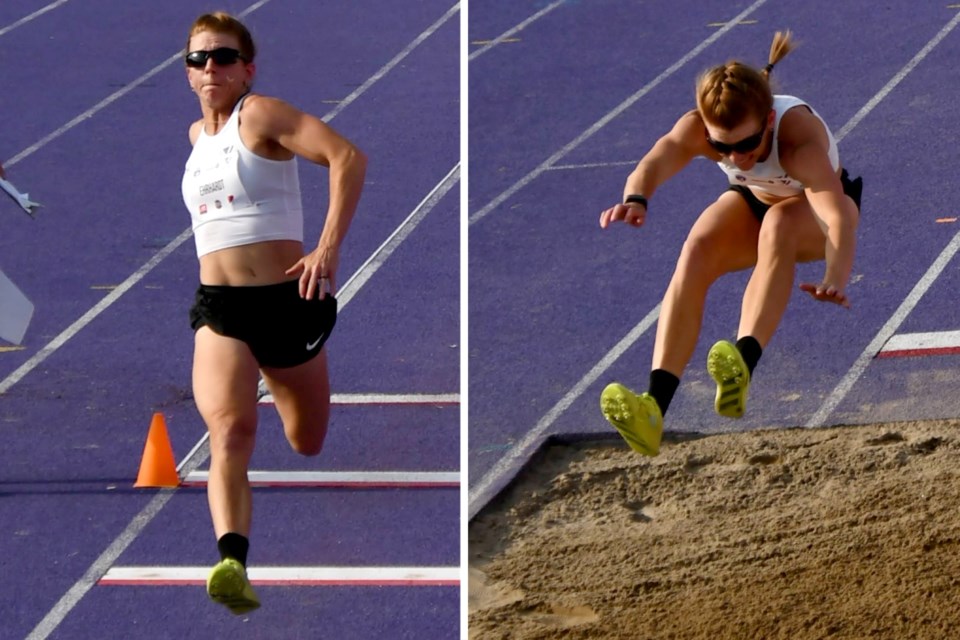 Former Espanola resident and track and field phenom Caroline Ehrhardt set a new Canadian record in triple jump during a May 28 track meet at the Bob Vigars Classic at Western University. 