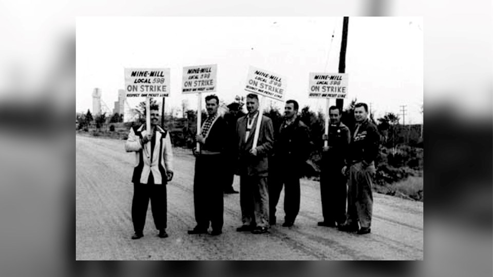 Members of Mine Mill Local 598 were on strike for three months in 1958. The strike was settled days before Christmas. 