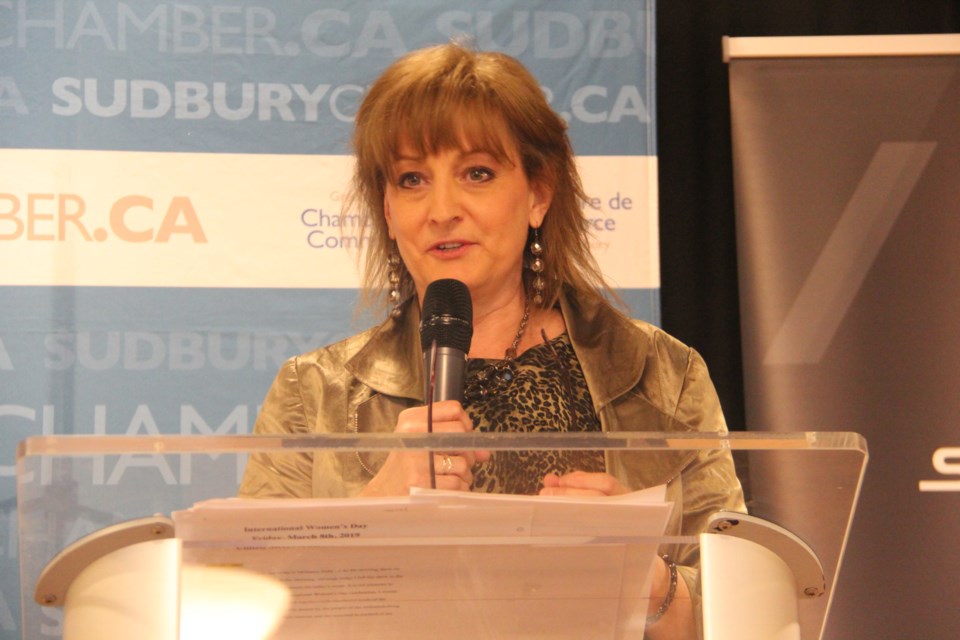 Samantha Espley, director of mining technology and innovation for Vale's base metals operation, was the keynote speaker at the Greater Sudbury Chamber of Commerce International Women's Day breakfast March 8. (Heidi Ulrichsen/Sudbury.com)
