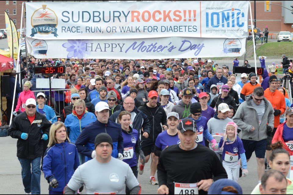 Hundreds of runners and walkers will hit the streets on May 14 for the Sudbury Rocks!!! Marathon, which supports diabetes research. (File)