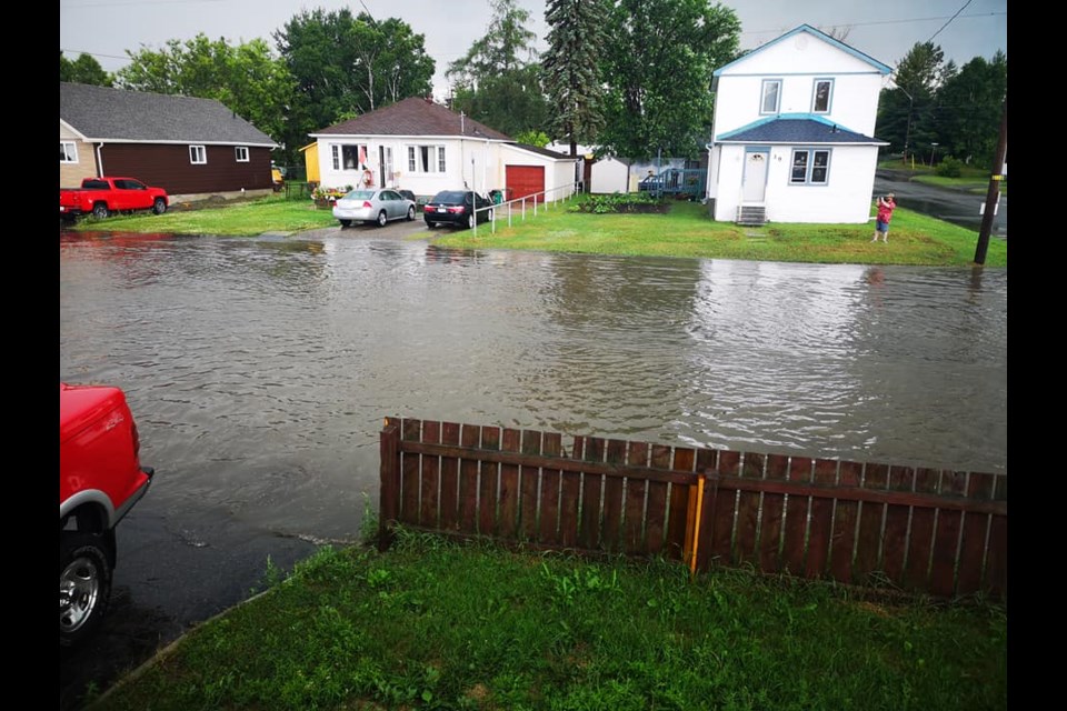 Emily Hennessey posted these photos on Facebook showing the flooding that happened in Capreol on July 7. (Facebook.com/Emily.Hennessey)