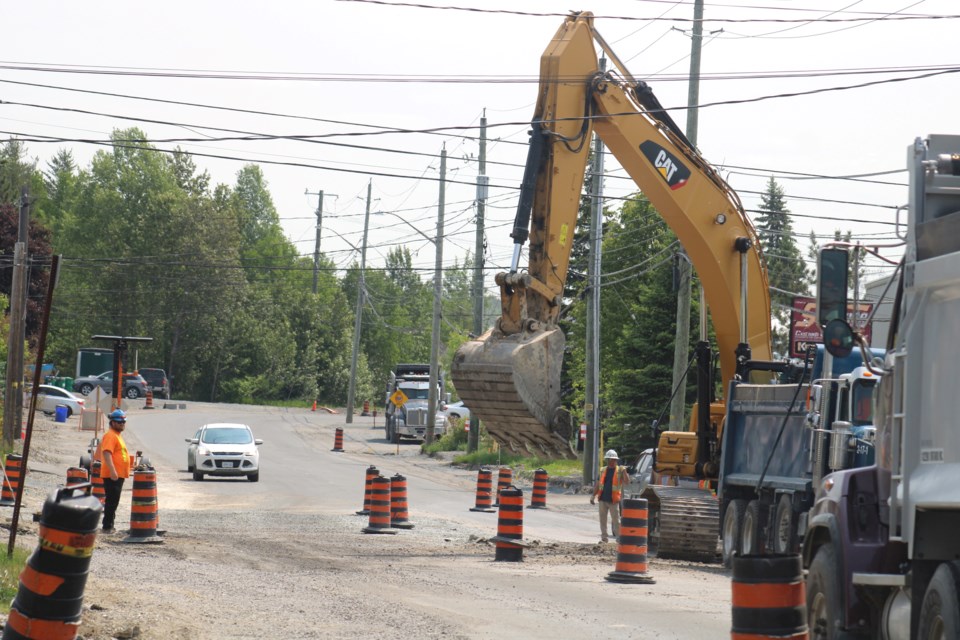 Construction is seen taking place on Lasalle Boulevard this week as part of $19.4 million in Lasalle/Elisabella infrastructure upgrades.