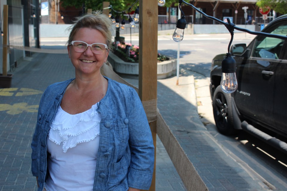 Sue Peters, owner of the The Cedar Nest Decor Café, said she is planning on expanding her downtown sidewalk patio. (Heidi Ulrichsen/Sudbury.com) 