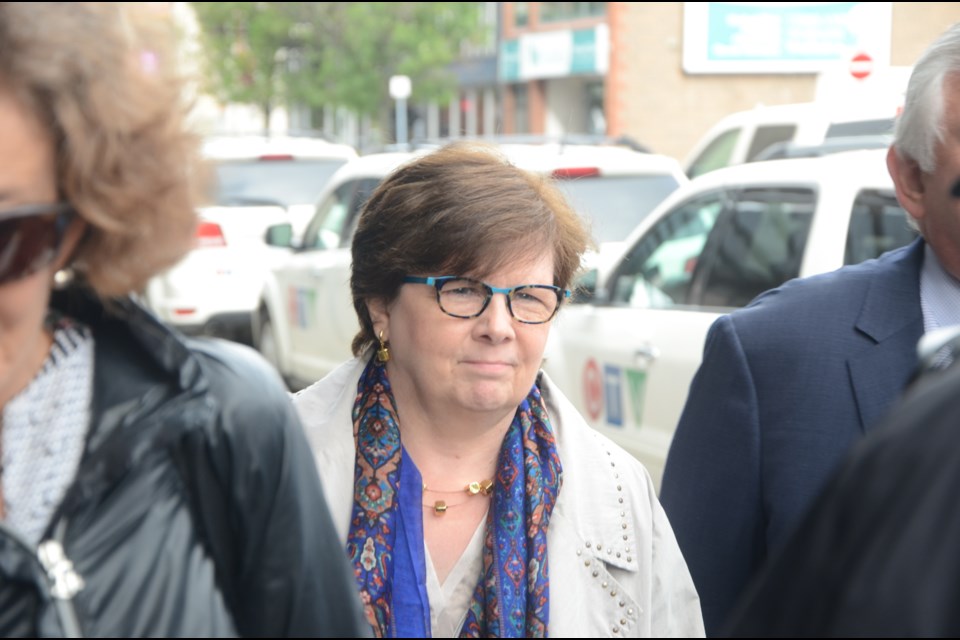 Patricia Sorbara, the former Ontario Liberal party campaign director, is seen in this September 2017 file photo as she arrives to court during the Sudbury byelection scandal trial. (File)

