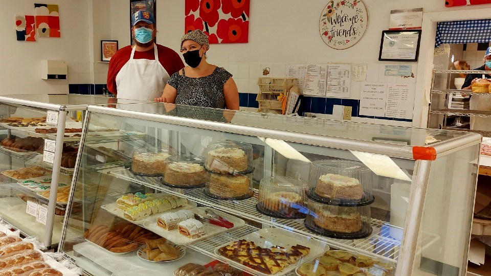 Leinala’s Bakery on Caswell Drive in the south end truly is the home of the jelly pig as its Instagram page is called.  Patrons all over Sudbury know it's the one and only place to find the raspberry filled donuts.  Pictured here, siblings Aaron Laakso and Erika Caron are the third generation of the family to bake cakes, braid pulla and S shaped cookies.