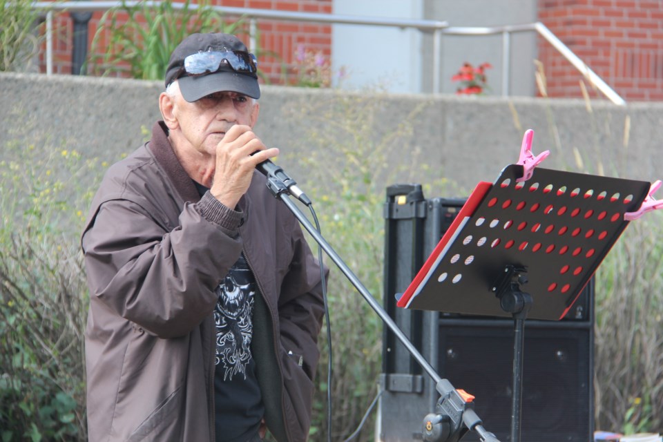 Larry Nault shared his experiences with the correctional system at the Prisoners' Justice Day event outside of the Sudbury Jail Aug. 10. (Heidi Ulrichsen/Sudbury.com)
