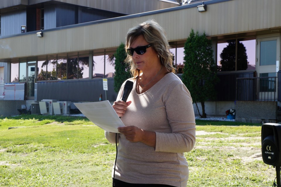 Sue Tassé of the Canadian MEntal Health Association at the Prisoners’ Justice day event Aug. 10.