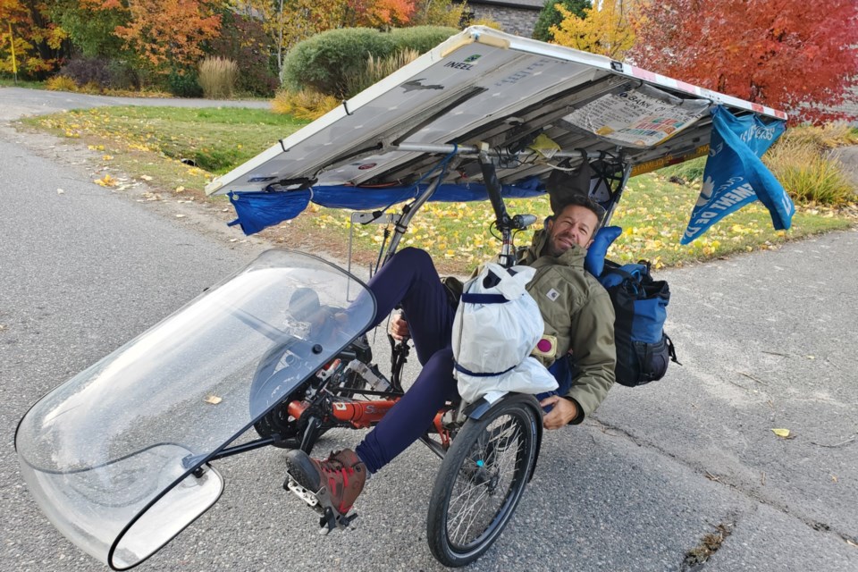 French activist David Ligouy has spent the past four years crossing the globe on a solar-powered cycle to spread awareness about climate, peace and sustainable development. He has travelled through 27 countries and across more than 40,000 km.