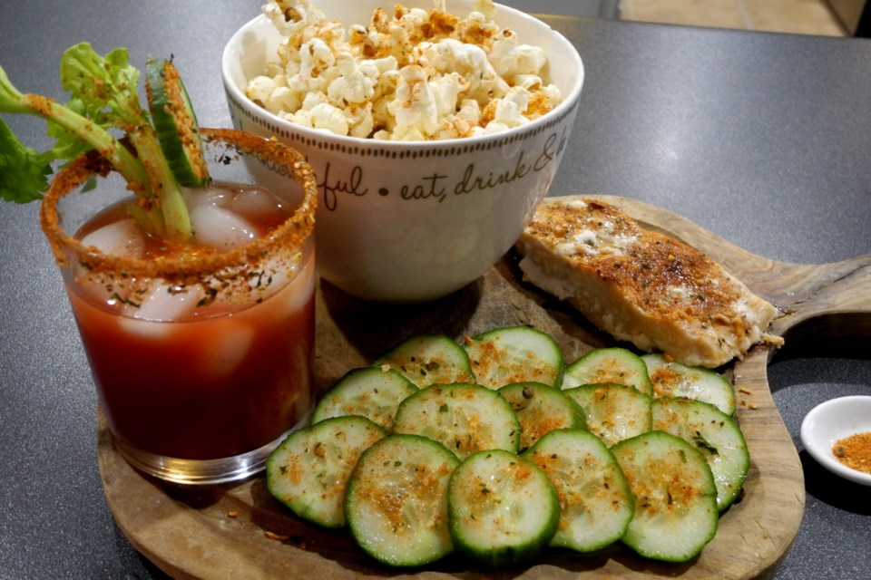 The Spice Is Right adds pizzaz to a variety of foods — everything from salmon to chicken,  and roasted pumpkin seeds to cucumber slices. It even works as a popcorn topper or Caesar rimmer. 