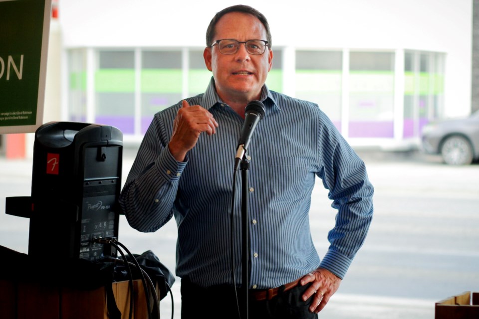 After engaging in a leaders debate in North Bay earlier on May 10, Green Party Leader Mike Schreiner met and addressed supporters at the Knowhere Public House in Sudbury.