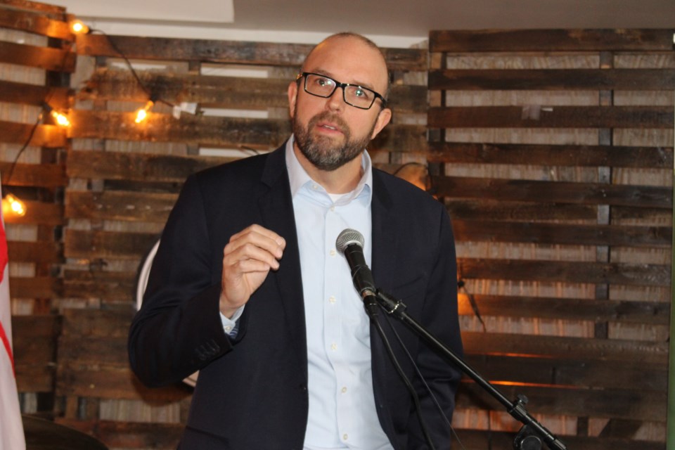 NORCAT CEO Don Duval speaks at the launch of the Sudbury Catalyst Fund. (Heidi Ulrichsen/Sudbury.com)