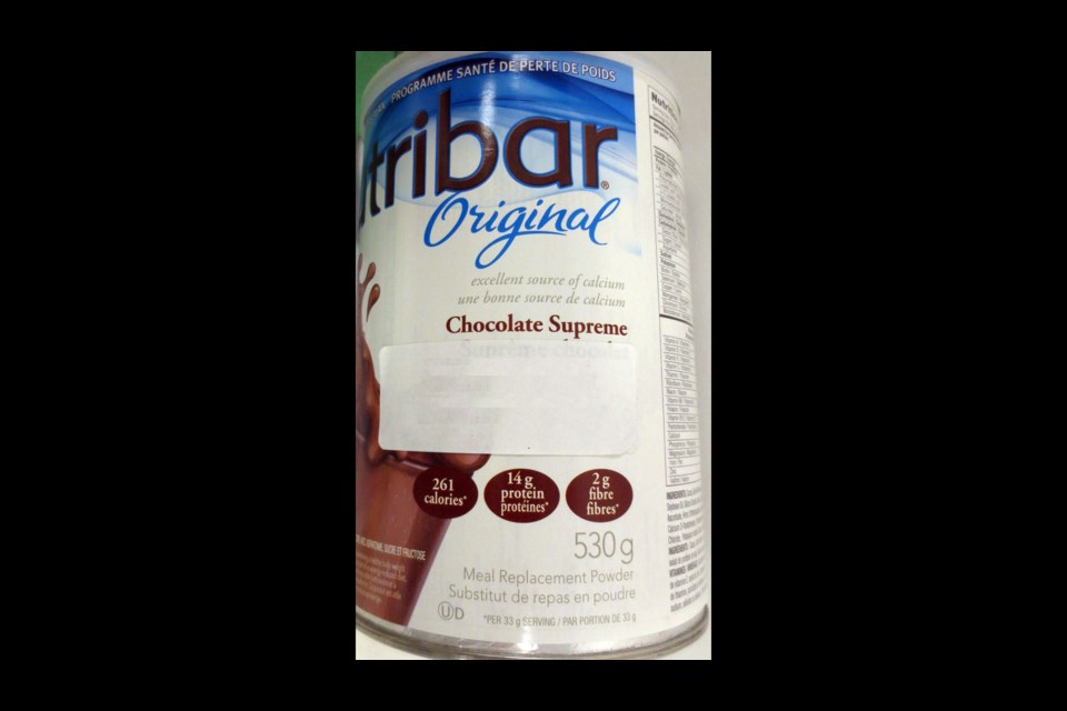 The Canadian Food Inspection Agency is recalling Nutribar brand Original Chocolate Supreme Meal Replacement Powder due to an undeclared ingredient: eggs. Photo supplied