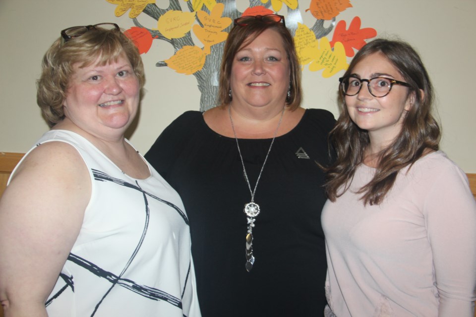 From left are Bonnie Cushing, finance and personnel clerk at YWCA Sudbury, Marlene Gorman, executive director, and Karly Carlucci, media and special events co-ordinator. (Heidi Ulrichsen/Sudbury.com)

