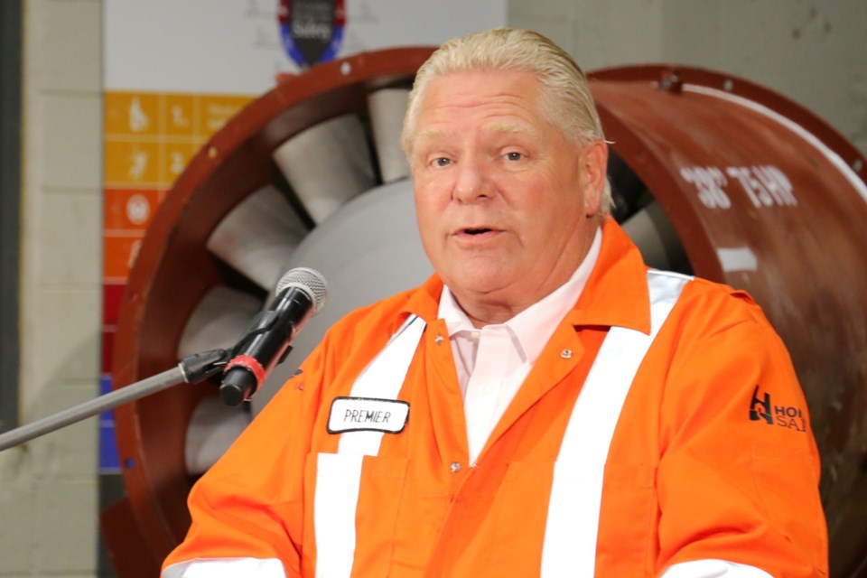  Ontario Premier Doug Ford speaks at the official opening of the Phase 1 expansion to Vale’s Copper Cliff Complex South Mine on Oct. 13, 2022, a project that connected the South Mine operation to the North Mine creating the new Copper Cliff Mine Complex.