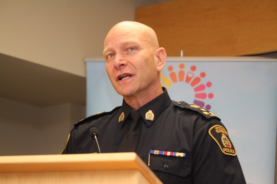Greater Sudbury Police Chief Paul Pedersen said police are working more closely with community partners to address drug addiction in the community before it becomes and enforcement issue. Photo by Jonathan Migneault.
