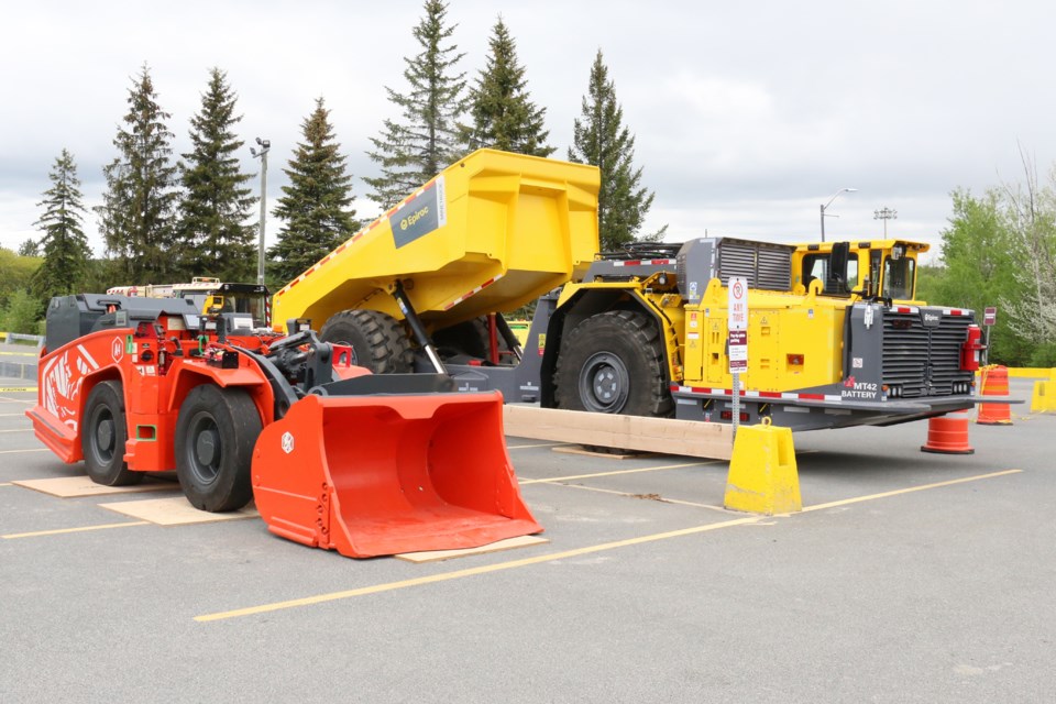 BEV underground mining vehicles were on display at the Sudbury BEV conference in May at Cambrian College.