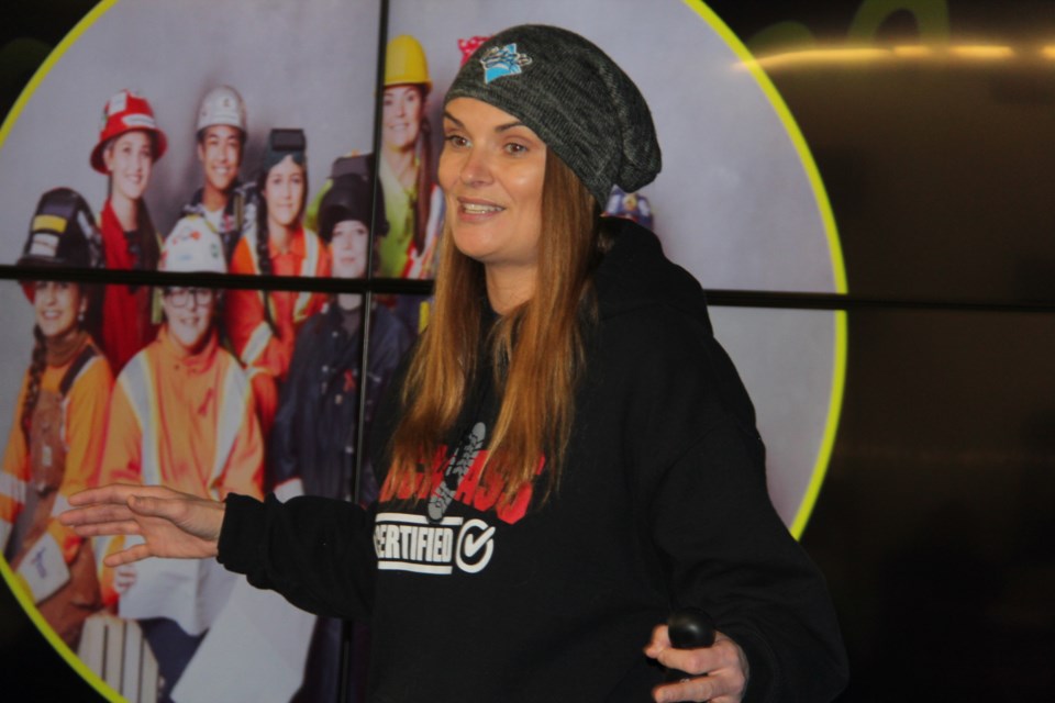 Ironworker and boilermaker Jamie McMillan was the keynote speaker in NORCAT’s TrailblazHers Career Showcase Dec. 19. (Heidi Ulrichsen/Sudbury.com)