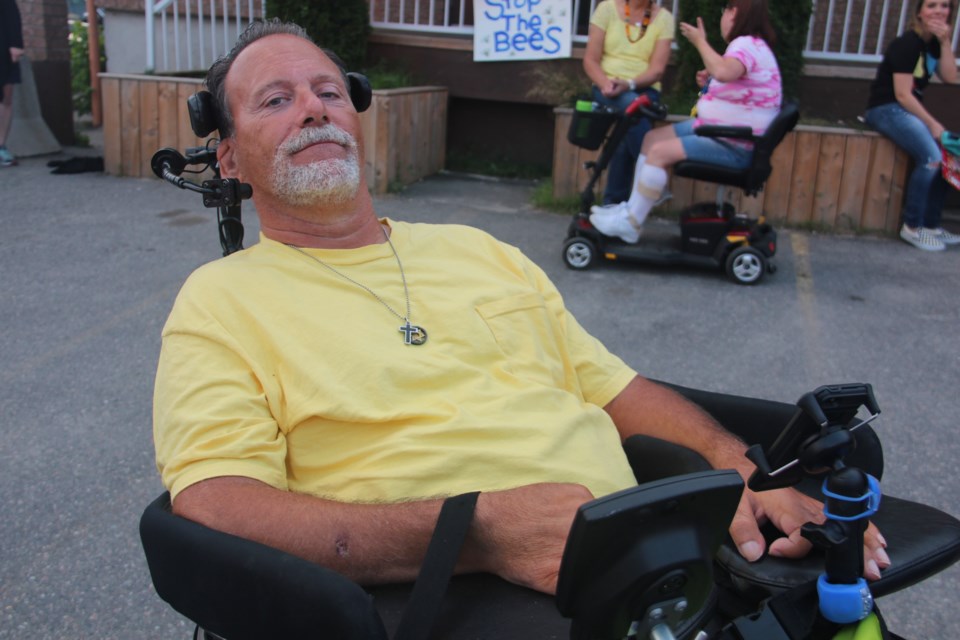 Rob Decosse was among those who attended Sudbury's Take Back the Night march Sept. 21. This year's event is focusing on demanding that everyone in our community has the right to be safe, including vulnerable minorities such as the disabled, the LGBT community and racial minorities. (Heidi Ulrichsen/Sudbury.com)
