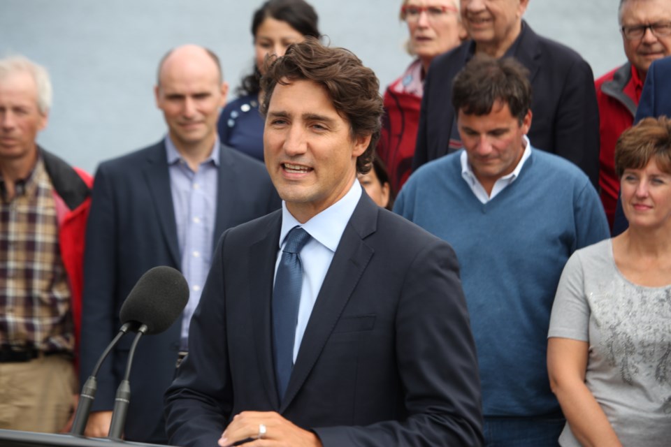 Canadian Prime Minister Justin Trudeau was in Sudbury Monday where he concluded a weekend retreat with his cabinet at Laurentian University. Trudeau said Canada's relationship with its First Peoples, the provinces and the United States were the key topics of discussion during the retreat. Photo by Jonathan Migneault. 