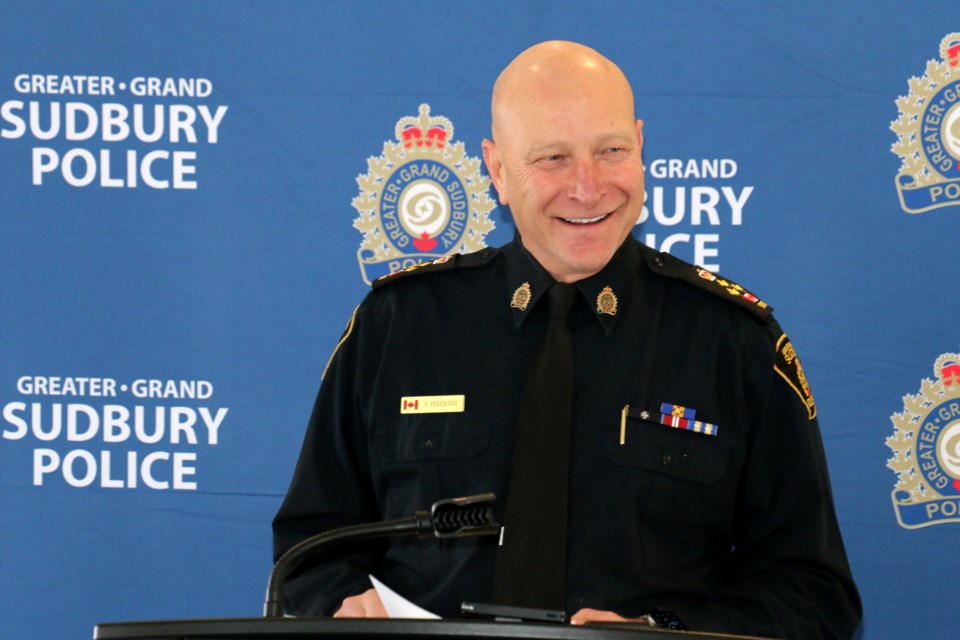 Greater Sudbury Police Service Chief Paul Pedersen Sudbury Polar Plunge speaks at the announcement of the Sudbury Polar Plunge event Jan. 24. The event happens March 4 at Ramsey Lake.