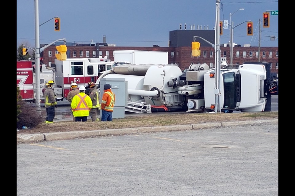 Reader Marc St. Louis shared these images of a tanker truck carrying water that overturned on The Kingsway at Second Avenue this morning.