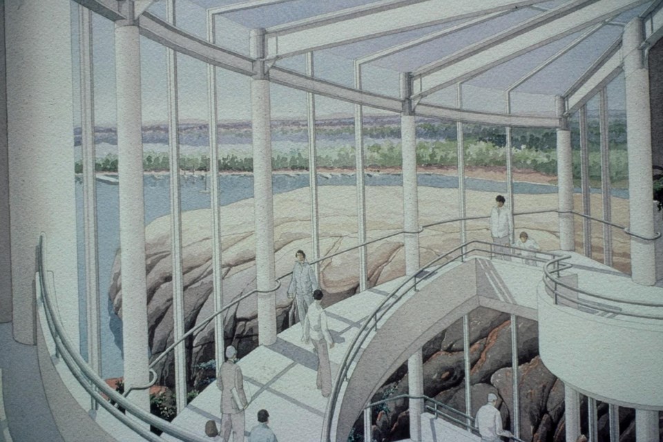 Sketches of the design for Science North are by Toronto architect Raymond Moriyama and Sudbury architect John Stefura.