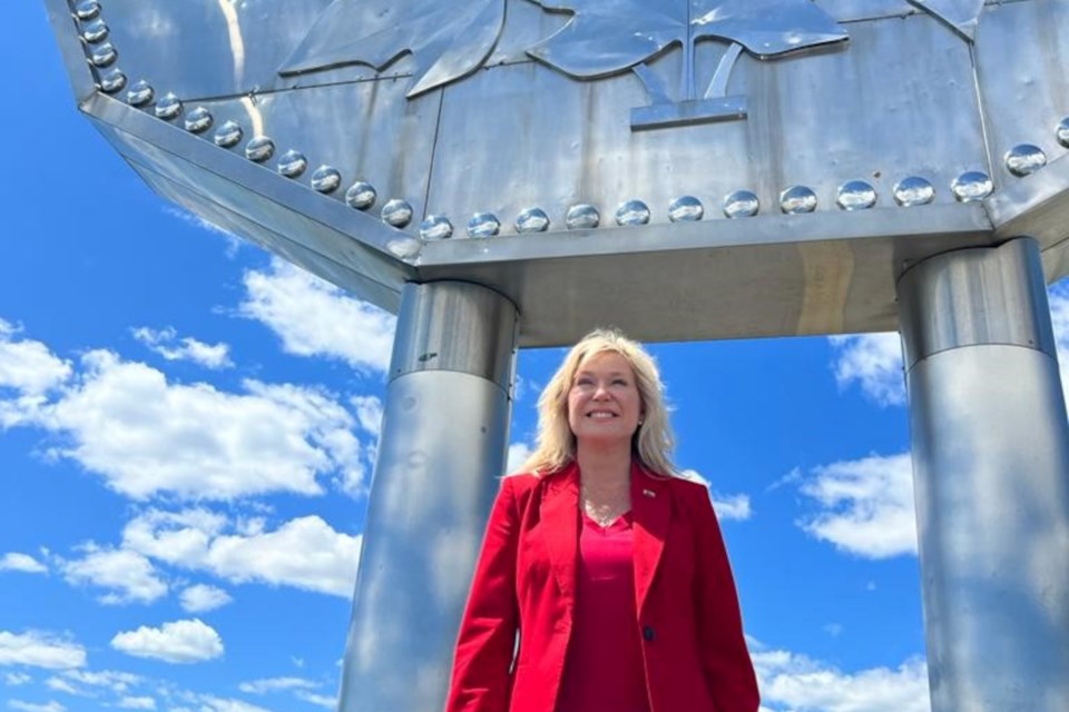 Ontario Liberal leadership candidate Bonnie Crombie poses for a photo at the Big Nickel during a recent visit.