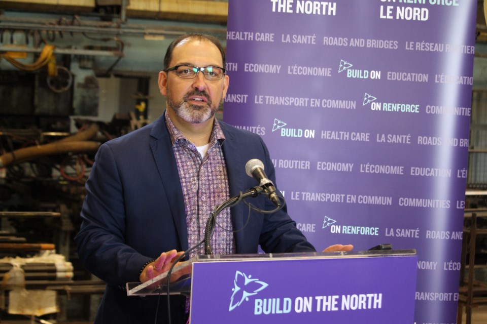 Sudbury MPP and Minister of Energy Glenn Thibeault announced $3.5 million in funding through the Northern Ontario Heritage Fund Corporation to support six local mining projects expected to create 28 new jobs during a press conference Friday. Photo by Jonathan Migneault.