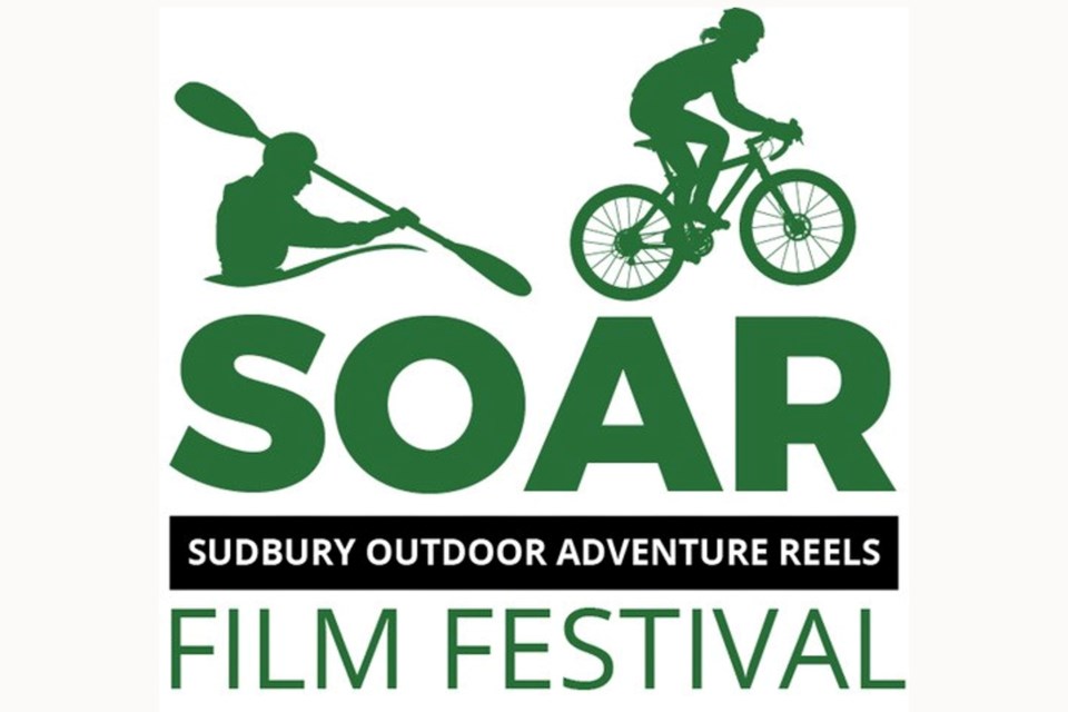 Logo for the SOAR film festival (Sudbury Outdoor Adventure Reels)