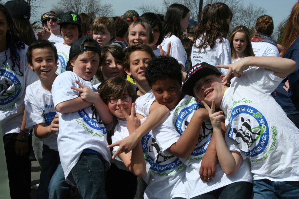 Churchill Public School kicked-off for their 5th RBC Hike for Hospice in support of Maison Vale Hospice April 29. Photo by Heather Green-Oliver.
