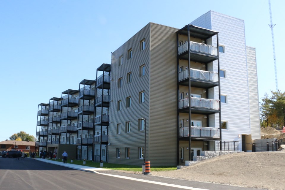 The new Elmwood net-zero apartment building was officially opened in Coniston Friday. New senior citizen tenants will begin moving in by mid-October.