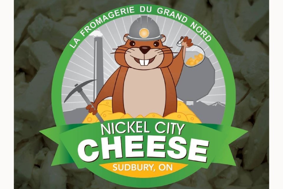 The Nickel City Cheese logo featuring some iconic symbols of Sudbury.