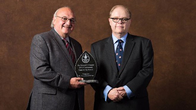 Health Sciences North president and CEO Dr. Denis-Richard Roy was among those presented with awards as part of the second annual Dr. Edward J. Conroy Distinguished Lecture Series and Community Leadership Awards Sept. 29. Supplied photo.