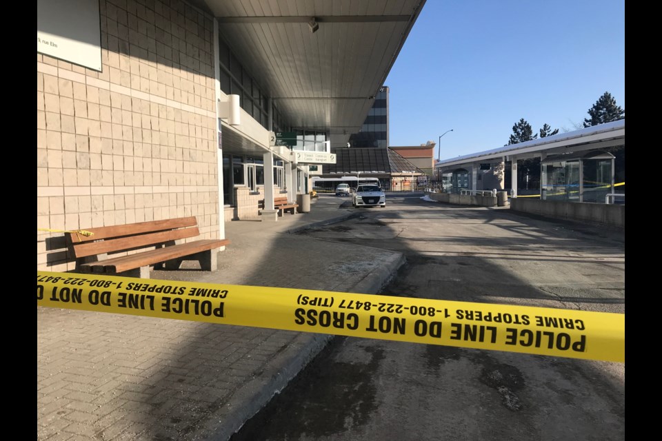 The province’s Special Investigations Unit (SIU) is investigating the shooting of a 24-year-old man by Greater Sudbury Police at the downtown transit terminal in Sudbury April 1.  (Allana McDougall/Sudbury.com)