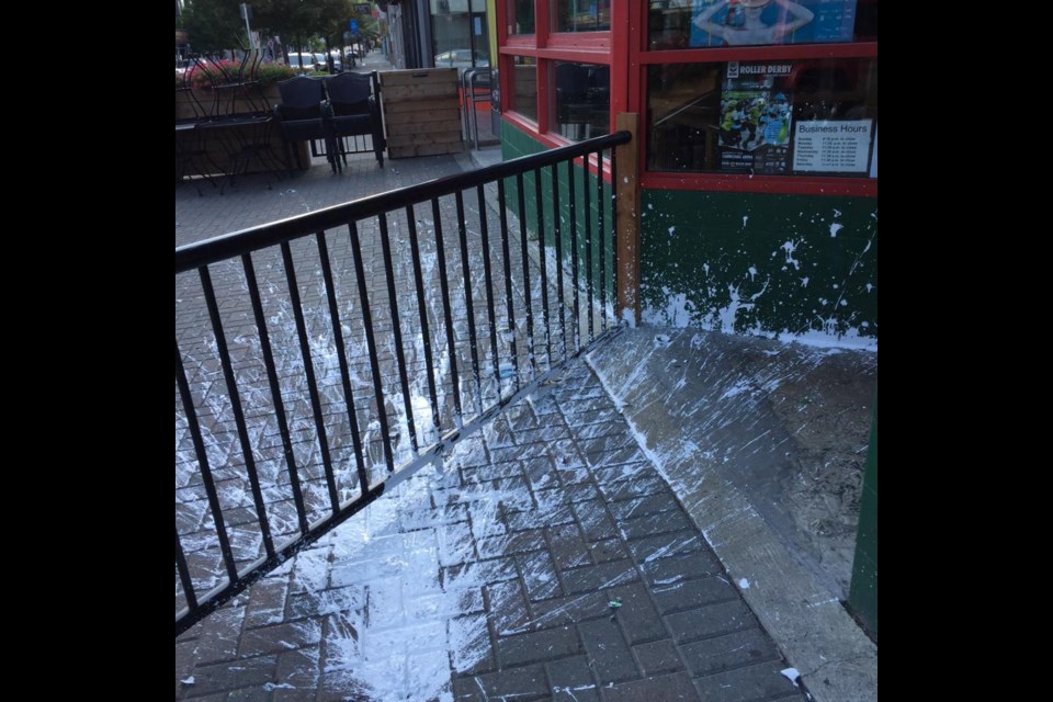 Peddler's Pub is offering a $1,000 reward for information leading to the arrest of the person or people responsible for vandalism at the downtown restaurant and bar early Sunday morning. Photo from Facebook.
