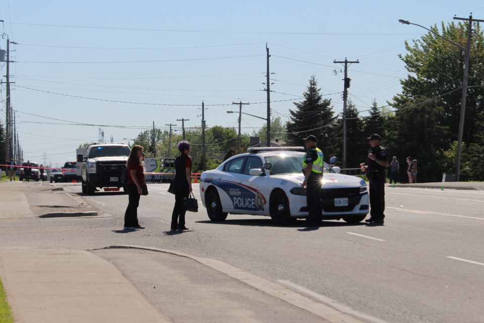 Police continue to investigate a fatal hit and run that occurred in Garson yesterday afternoon. (Allana McDougall/Sudbury.com)