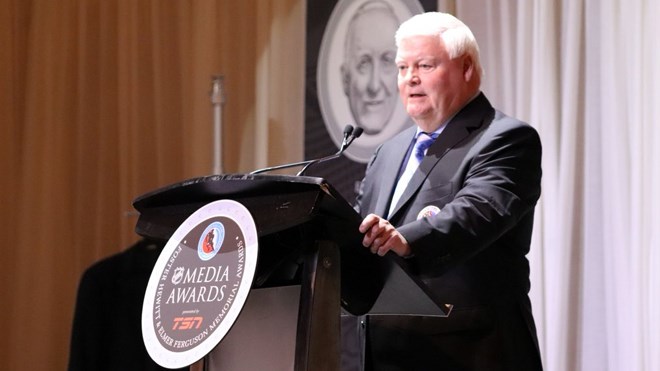 Joe Bowen, who was voice of the Sudbury Wolves before becoming the voice of some team called the Toronto Maple Leafs in the early 1980s, is being inducted into the Hockey Hall of Fame's media wing. (Hockey Hall of Fame)