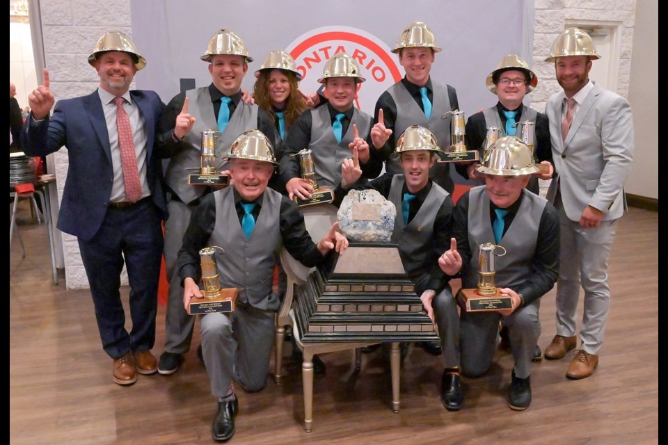 Lake Shore Gold Timmins West-Bell Creek Mines mine rescue team took top honours this past week at the Ontario Mine Rescue provincial competition. (Supplied photo)