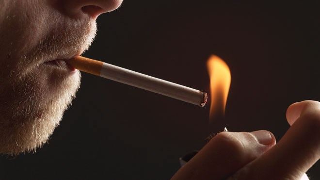 Eating cigarettes death red cigarette trouser suit