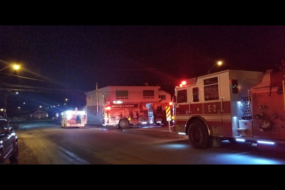 Neighbour David Lafrenier shared this photo with Sudbury.com of fire vehicles outside 325 Montague Avenue, fighting a fire that left once person dead and one seriously injured.