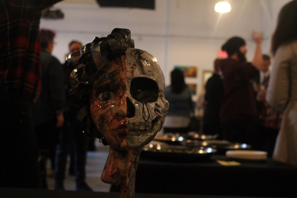 Ten different Cambrian College Design and Visual Arts program students had their work displayed at the college's Open Studio during the TENfold exhibit on April 21. Photo: Matt Durnan