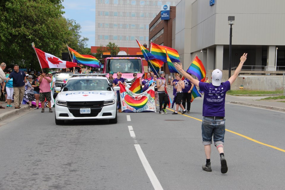 Hundreds of Sudburians were in Memorial Park on Saturday afternoon for Sudbury Pride's Pride in the Park celebration. (Photo: Matt Durnan)