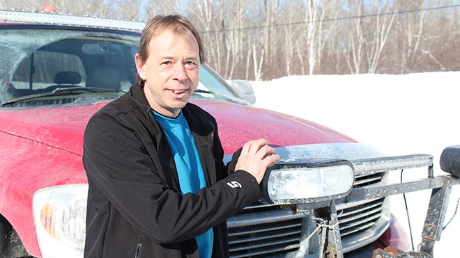 Good samaritan Roger Lauriault, with his trusty pickup truck (Keira Ferguson/ Sudbury.com)