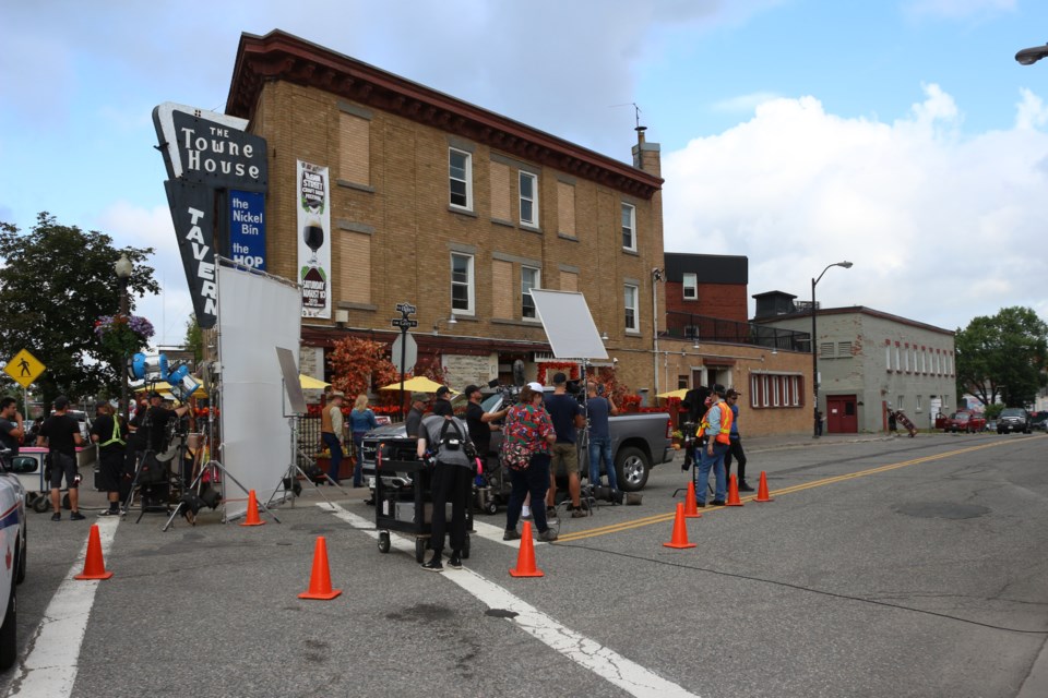 Crew on the set of  Country at Heart, a made-for-TV movie being filmed in Sudbury and Powassan. (Heather Green-Oliver/Sudbury.com)