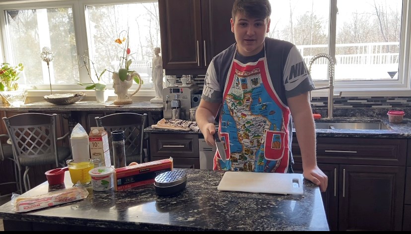 Brady Howard in his happy place — the kitchen. (Supplied)
