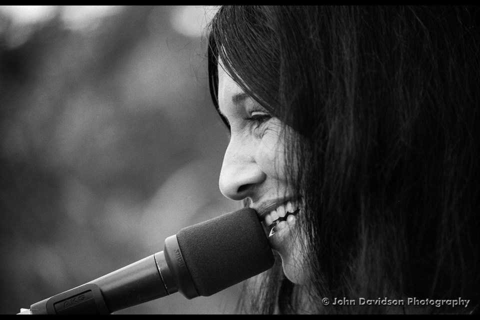 Buffy Sainte-Marie performs at Northern Lights Festival Boréal in 1986.