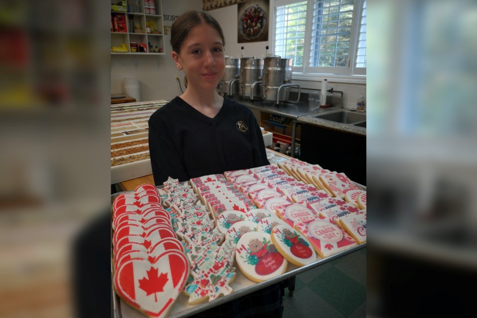 Thirteen-year-old Ella Kurtis will be serving up her wares on Canada Day at the arena. These sugar cookies are printed with perfection and will feature all things Canadian.   Cookies are $5 each or five for $20.