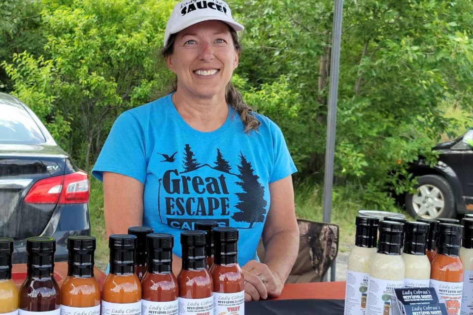 Heather Dewey is the part owner of Lady Cobraa’s Next Level Sauces with her partner Paul MacDonald.  The duo started the business in 2018 after looking for something to do with all the hot peppers they had grown on their property.  The business features 14 different sauces for varying taste bud preferences.  